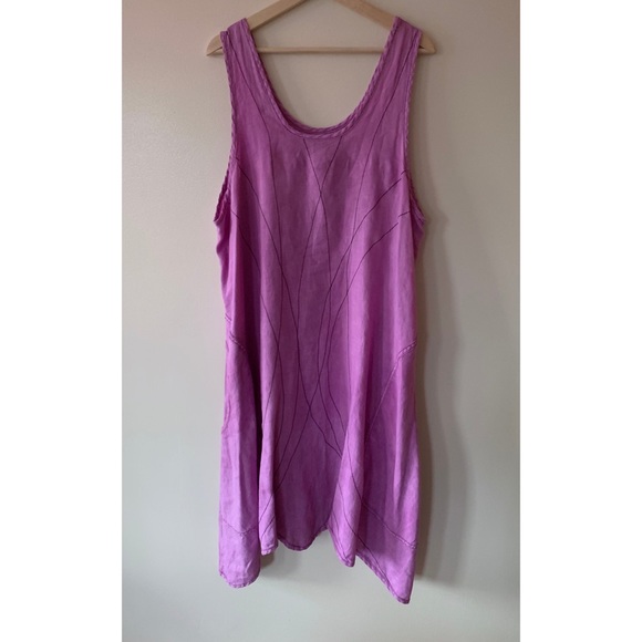 Cynthia Ashby • L • A-Line 100% Linen Lagenlook Dress